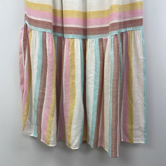 L*Space Bondi Metallic Striped High Rise Elastic Waist Pull-On Maxi Skirt Medium - Picture 5 of 11